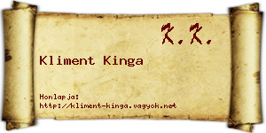 Kliment Kinga névjegykártya